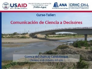 PROYECTO PARA LA ADAPTACIN Y LA RESILIENCIA Agua