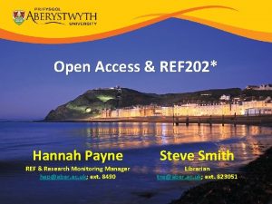 Open Access REF 202 Hannah Payne REF Research