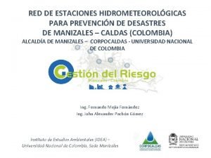 RED DE ESTACIONES HIDROMETEOROLGICAS PARA PREVENCIN DE DESASTRES