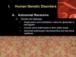 I Human Genetic Disorders A Autosomal Recessive 3