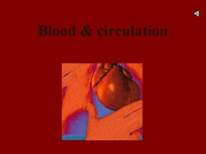 Blood circulation Circulation Your body resembles a large