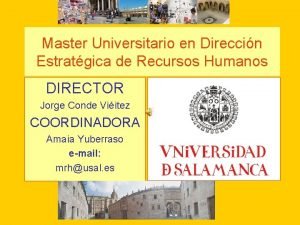 Master Universitario en Direccin Estratgica de Recursos Humanos