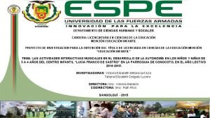 DEPARTAMENTO DE CIENCIAS HUMANAS Y SOCIALES CARRERA LICENCIATURA