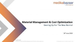 Material Management Cost Optimization Gearing Up For The