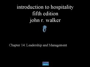 introduction to hospitality fifth edition john r walker