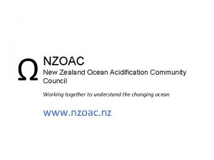 NZOAC New Zealand Ocean Acidification Community Council Working