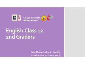 English Class 12 2 nd Graders Miss Margarita
