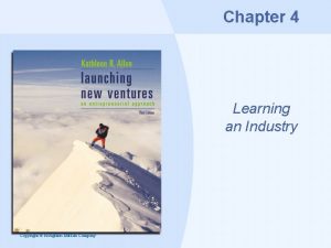 Chapter 4 Learning an Industry Copyright Houghton Mifflin