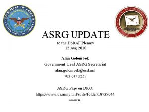 ASRG UPDATE to the Do DAF Plenary 12