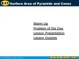 Surface area of pyramids and cones Surface area of pyramids and cones