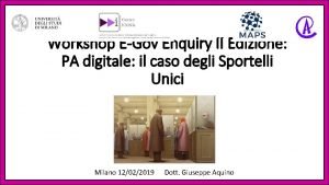 Workshop EGov Enquiry II Edizione PA digitale il
