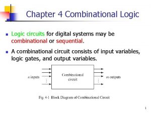 Chapter 4 combinational logic circuits