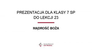 Mądrość boża prezentacja