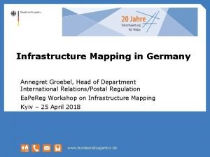 Infrastructure Mapping in Germany Annegret Groebel Head of