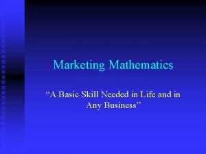 Mathematics in marketing