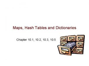Maps Hash Tables and Dictionaries Chapter 10 1