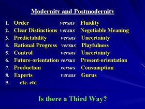 Modernity and Postmodernity 1 2 3 4 5