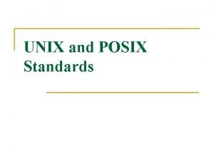 Unix standards