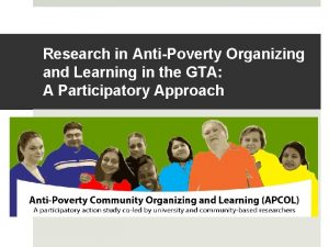 Research in AntiPoverty Organizing and Learning in the