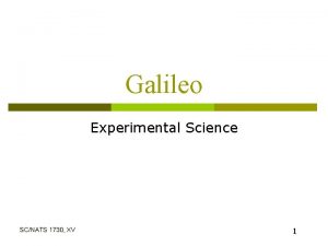 Galileo Experimental Science SCNATS 1730 XV 1 Projectile