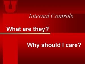 Internal Controls What are they Why should I