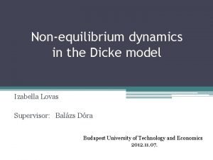 Nonequilibrium dynamics in the Dicke model Izabella Lovas