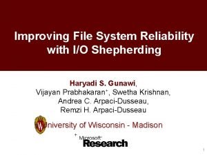 File system reliability