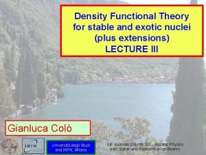 Density Functional Theory for stable and exotic nuclei