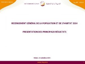 RECENSEMENT GNRAL DE LA POPULATION ET DE LHABITAT