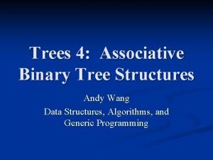 Trees 4 Associative Binary Tree Structures Andy Wang