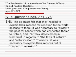 Examples of parallelism in the declaration of independence