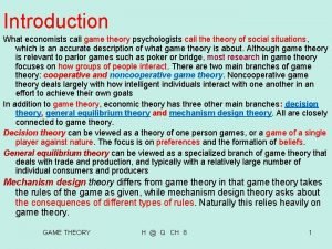 Information sets in game theory