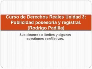 Publicidad de los derechos reales