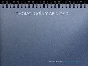 Homologia y afinidad