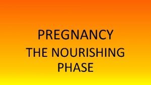 PREGNANCY THE NOURISHING PHASE PREGNANCY BIOLOGY OF BELIEF