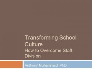 Transforming school culture