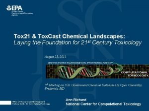 Tox 21 Tox Cast Chemical Landscapes Laying the