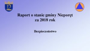 Raport o stanie gminy Nieport za 2018 rok