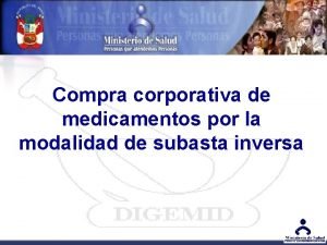 Compra corporativa de medicamentos por la modalidad de