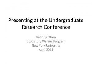 Undergraduate research conference nyu