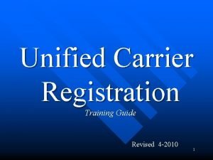 Unified carrier registration nc