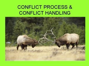 CONFLICT PROCESS CONFLICT HANDLING WHAT IS CONFLICT Conflict