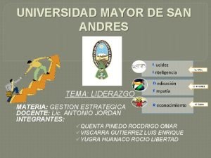 UNIVERSIDAD MAYOR DE SAN ANDRES TEMA LIDERAZGO MATERIA