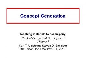 Concept generation in product design