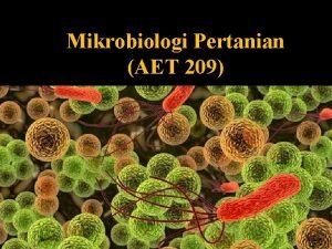 Mikrobiologi Pertanian AET 209 Dosen Pengampu 1 2