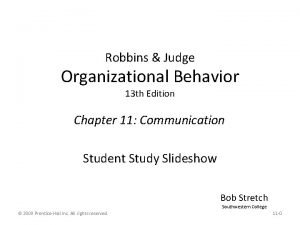 Robbins Judge Organizational Behavior 13 th Edition Chapter