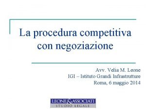 Procedura competitiva con negoziazione