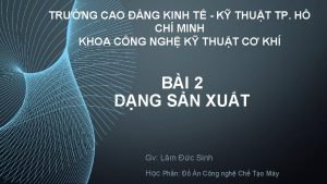 TRNG CAO NG KINH T K THUT TP