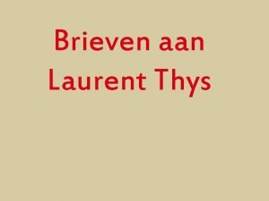 Laurent thys