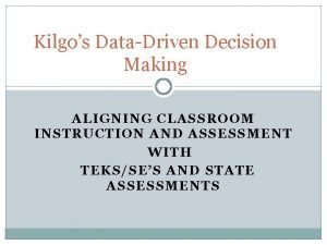 Kilgos DataDriven Decision Making ALIGNING CLASSROOM INSTRUCTION AND